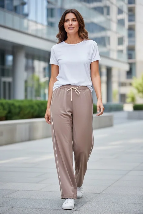 Palazzo Algodón Rústico Talle Especial Mujer Verano Dama Pantalón Jogging Calza