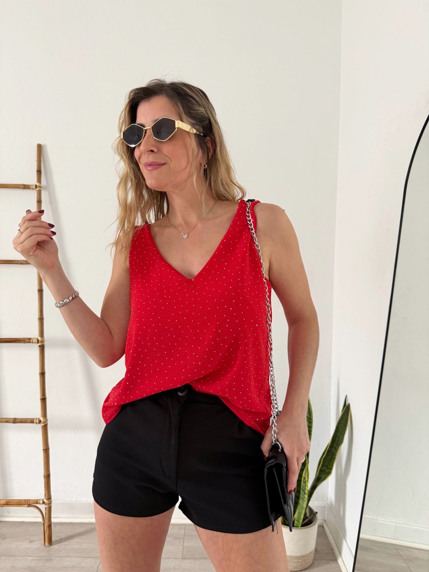 Musculosa de Cey con Strass - Imagen 3