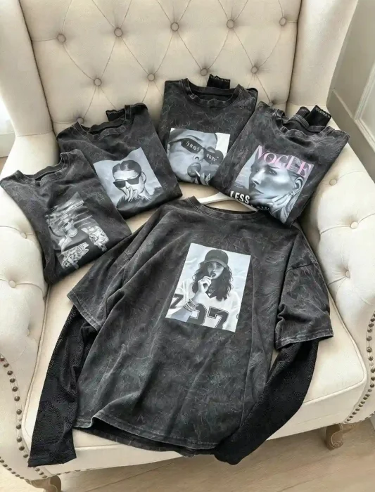 Remeron Jaspeado con Manga de Encaje