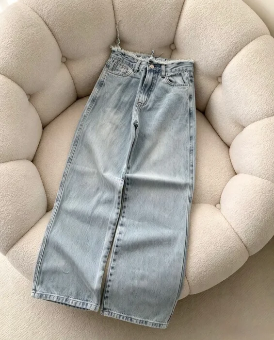Wide Leg con Cintura Desflecado Tendencia