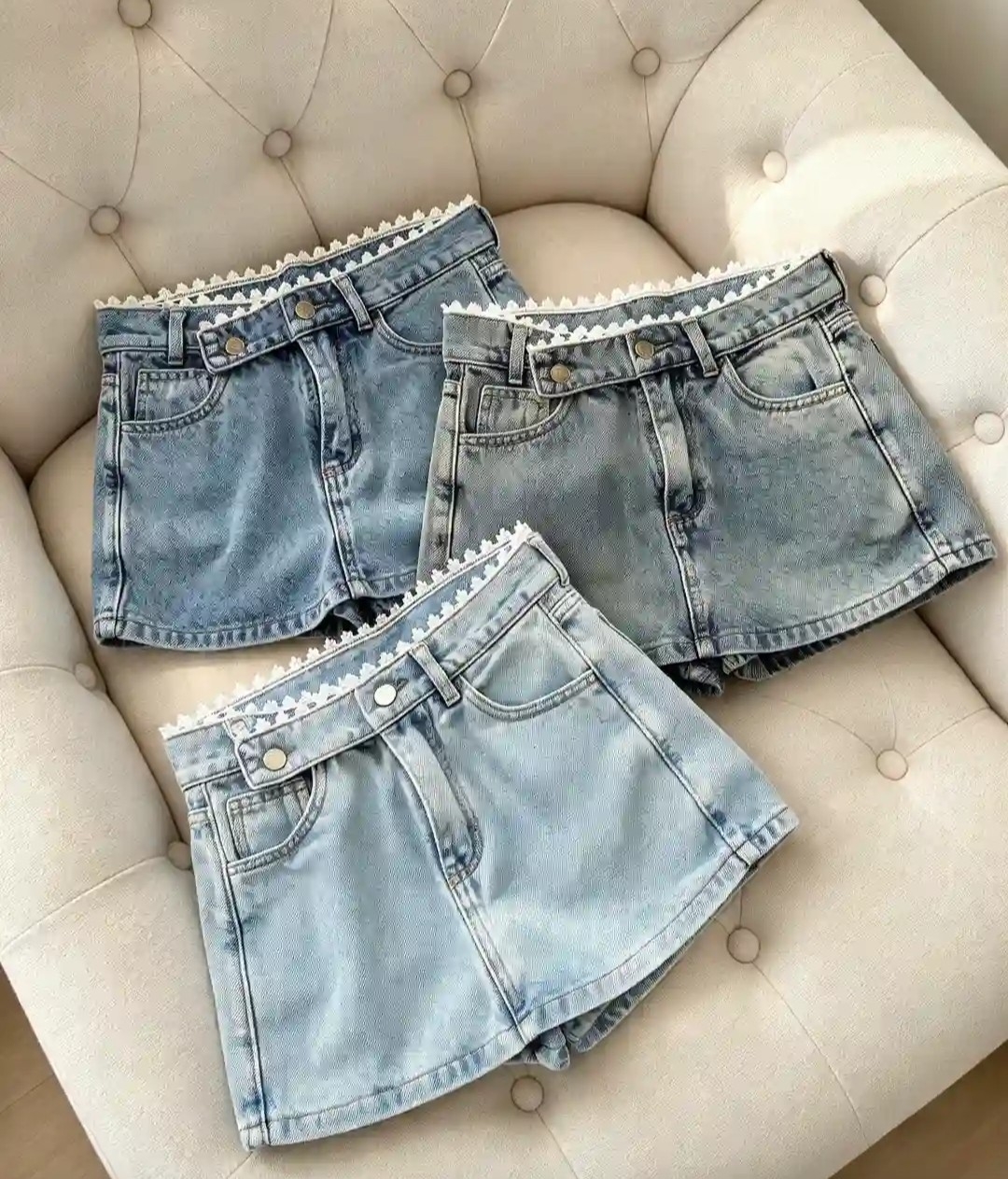 Shorts Pollera con Puntilla Cintura Cruzada - Imagen 6