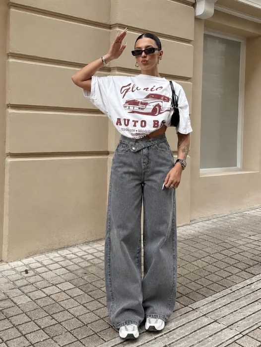 Wide Leg con Cintura Desflecada Tendencia (leer Descripción)