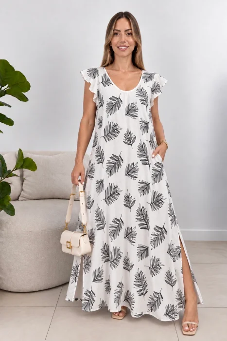 Maxi Vestido de Lino Cey Estampado