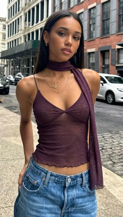 Top Microtul Musculosa Tiras Cola Raton