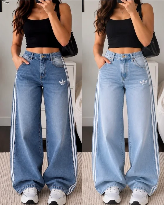 Palazo  Jeans 3 Lineas  Ad!d@$