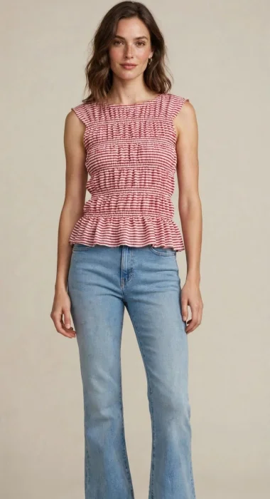 Blusa Thalia Frunce Cuadrille
