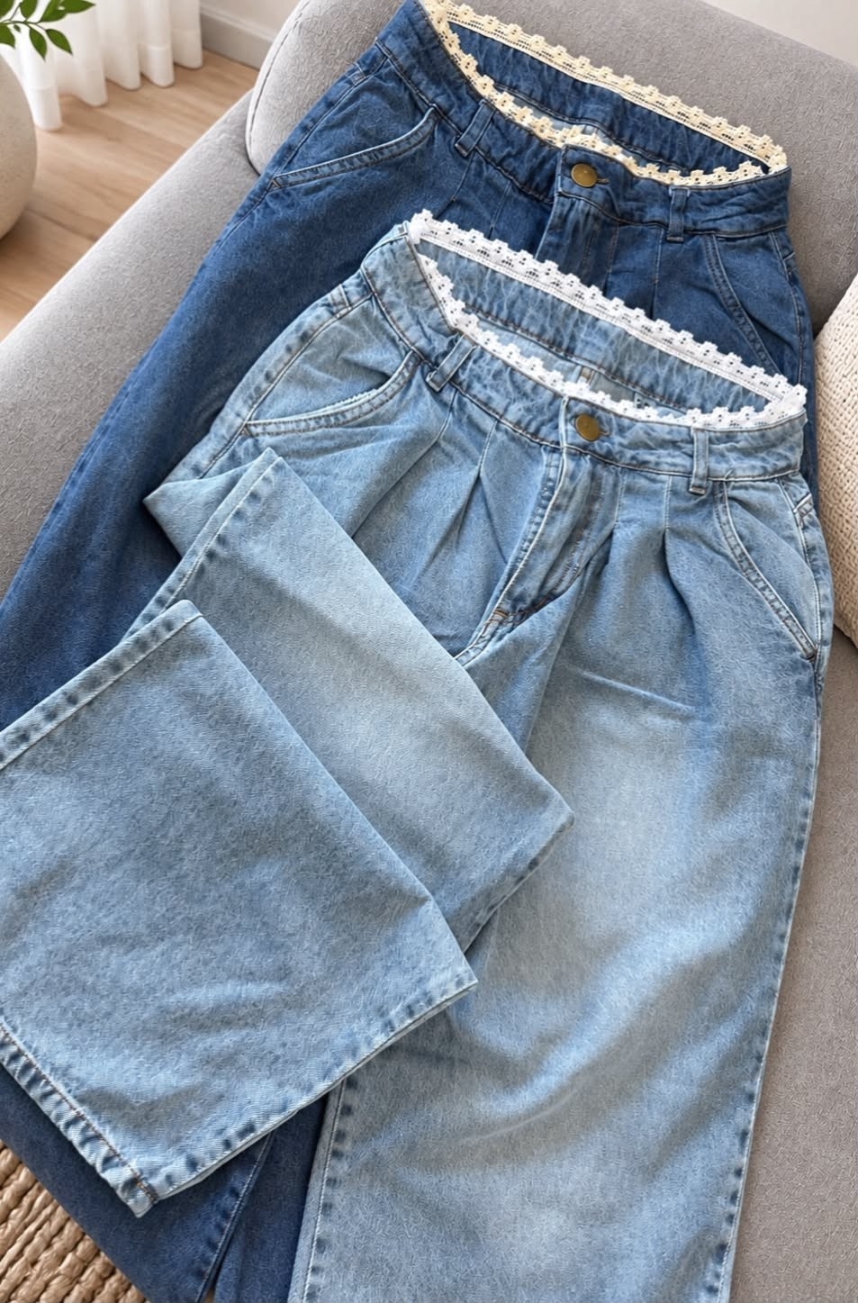 Palazo Jeans  con Pinzas - Imagen 5