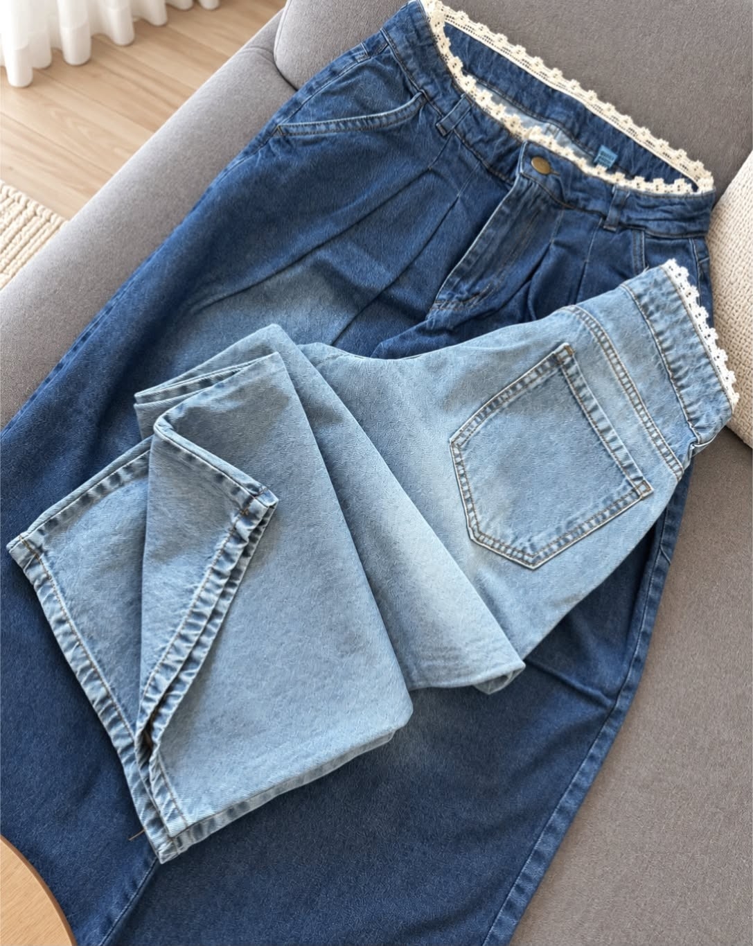 Palazo Jeans  con Pinzas - Imagen 6