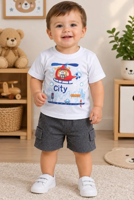 Conjunto Algodón+short Wafle