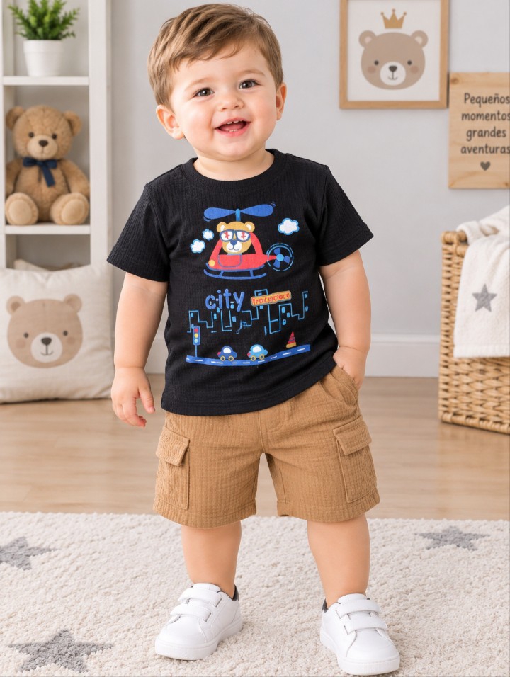 Conjunto Algodón+short Wafle - Imagen 2