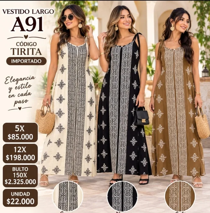Vestido Tira Largo Importado Guarda