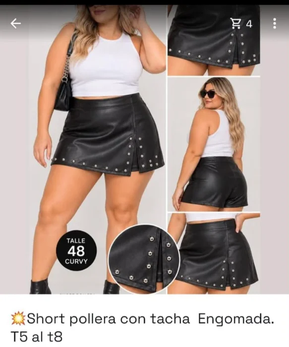 Shorts Pollera Engomado