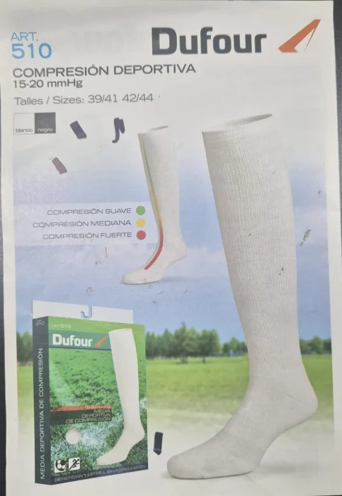 Medias de Compresion Deportiva 15-20 Mmgh Dufour Art 510
