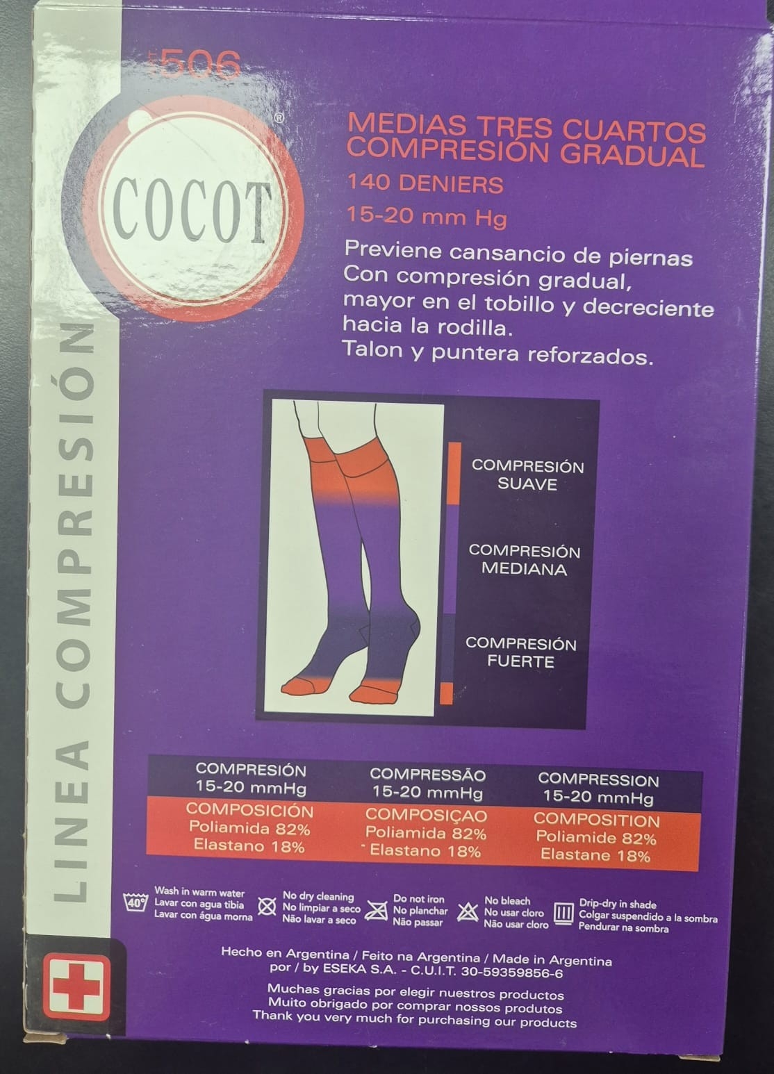 Medias de Compresión de Mujer Cocot Art 506 15-20 Mmhg 140 Deniers - Imagen 2