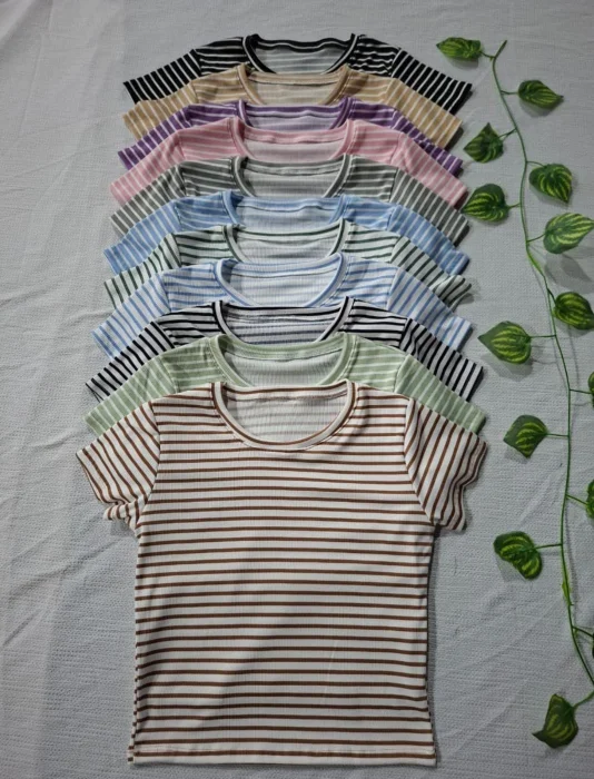 Remera Morley Rayada Mujer Verano Dama Camisa Camiseta Remeron Top Manga Corta