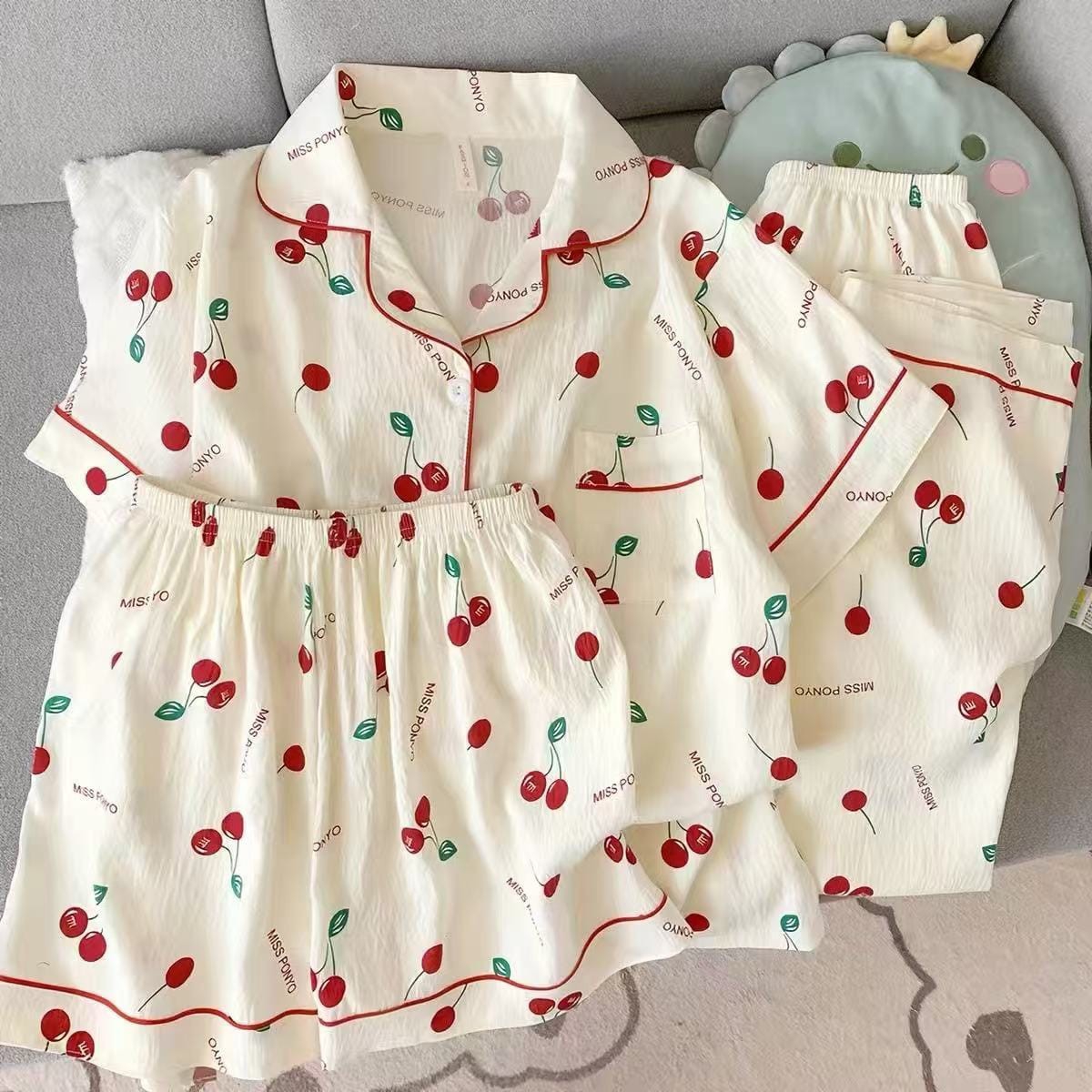 Pijamas 3 Piezas (camisa-short-pantalon)calidad Premium 100% Algodón - Imagen 4