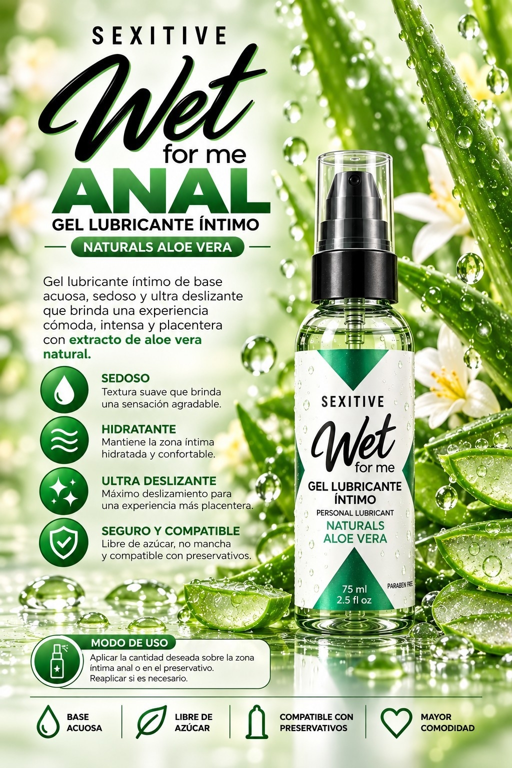 Gel Lubricante Íntimo (wet For Me) - Imagen 2