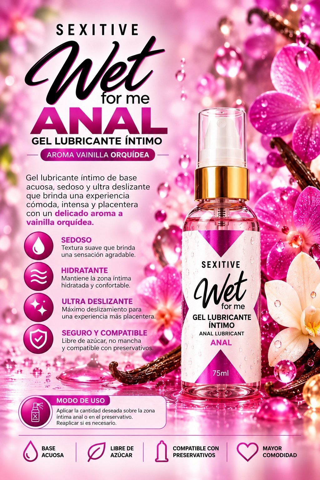 Gel Lubricante Íntimo (wet For Me) - Imagen 3