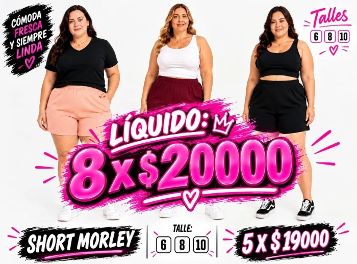 Shorts Morley Talles Especial  Combo Mamá 8 X $ 20000