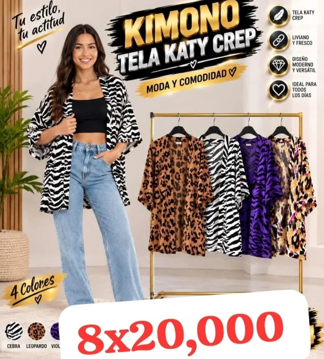 Kimono  de Crep Combo Mamá 7 X  $ 20000