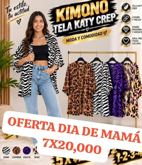 Kimono  de Crep Combo Mamá 7 X  $ 20000