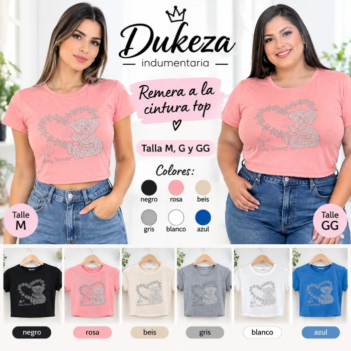 Remeras Algodón con Brillo y Bordado