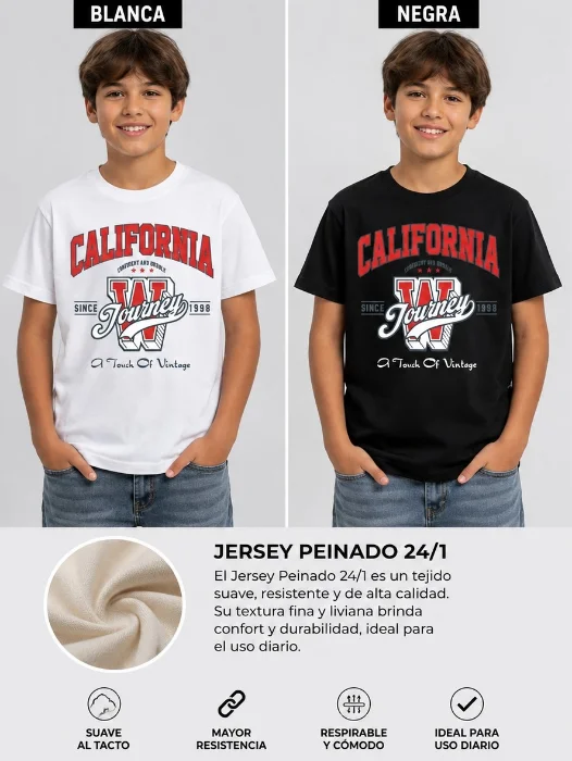 Remera de Niño Algodóm Peimado 24/1