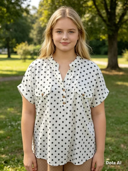 Camisas  de Poplin con Laycra con Lunares
