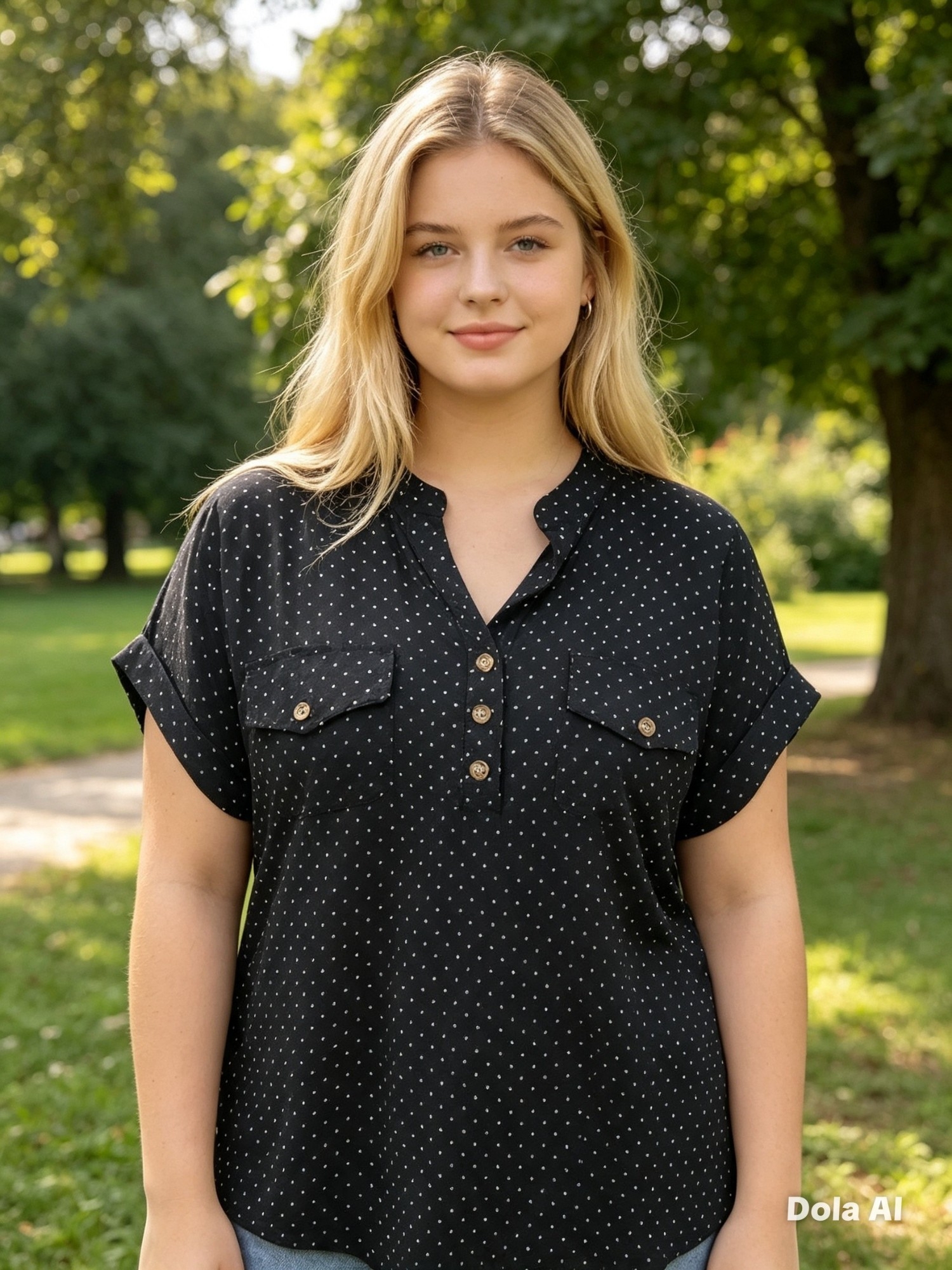 Camisas  de Poplin con Laycra con Lunares - Imagen 2