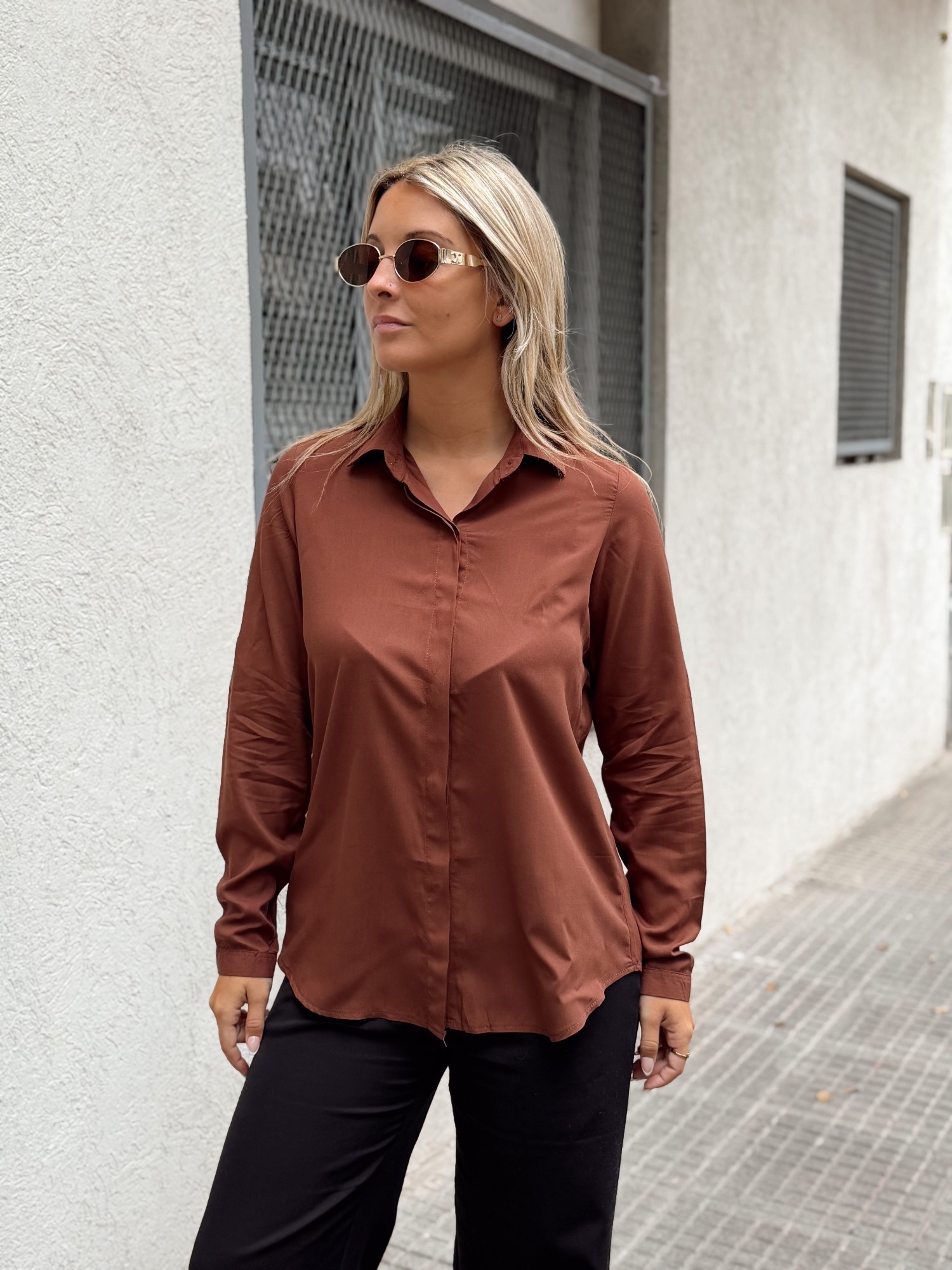 Camisa "sara" en Fibrana Poplin - Imagen 5