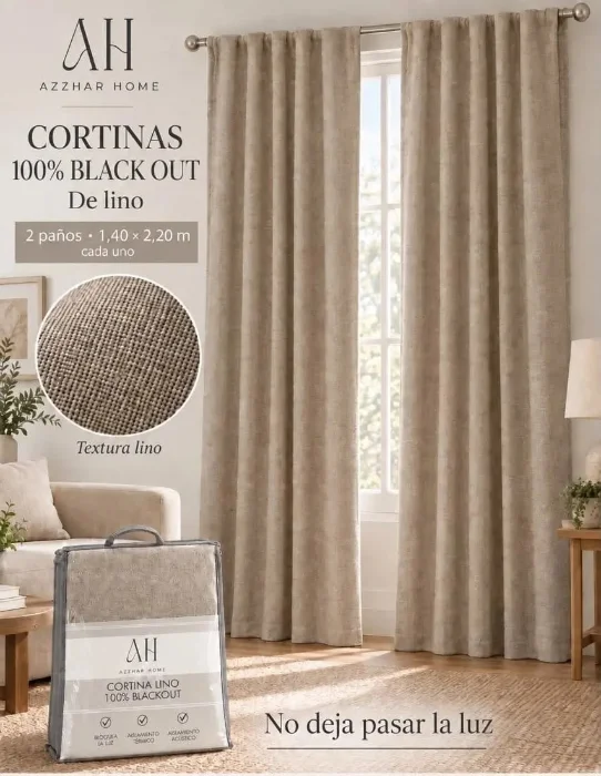 Cortina Lino 100%100 Blackout