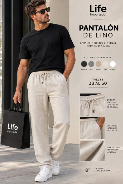 Pantalón de Lino Premium