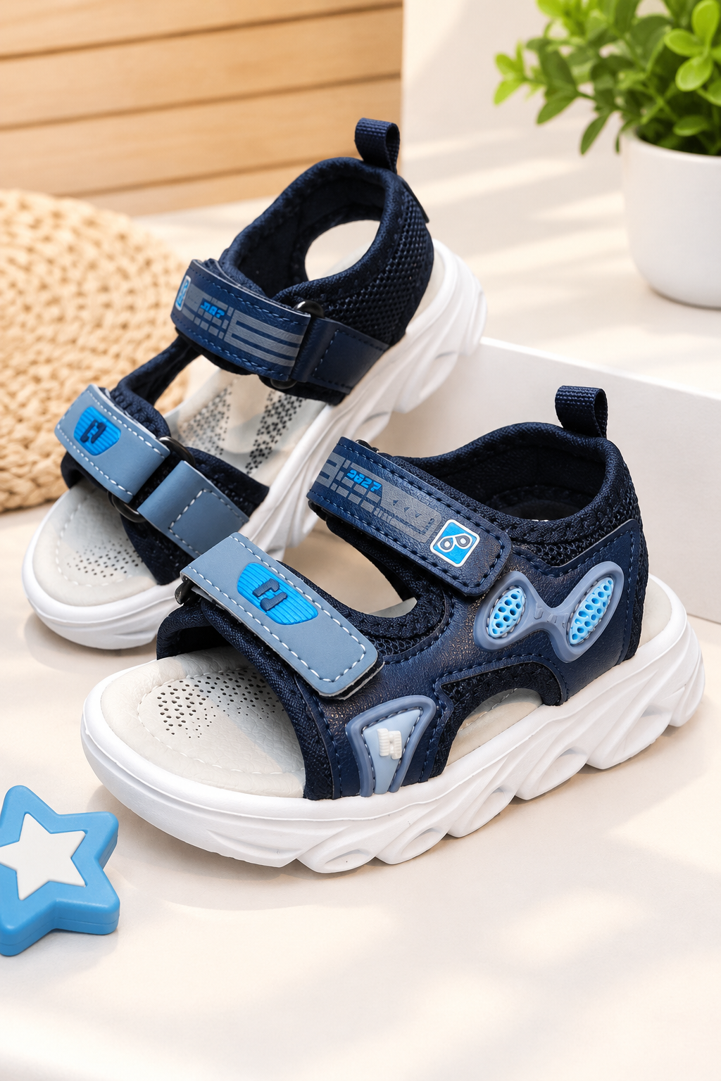 Sandalias de Nenes C/luces - Sandalias%20infantiles%20azules%20en%20estudio.png