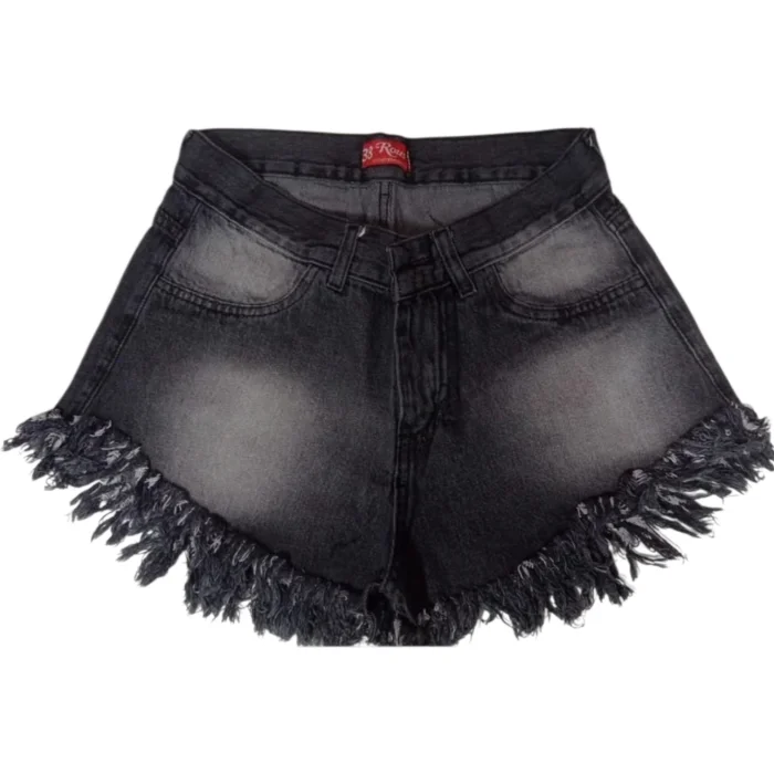 Short Playero Liso Negro Localizado