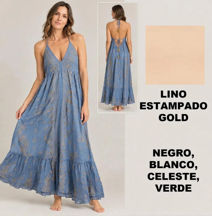 Vestido Boho Indu Lino