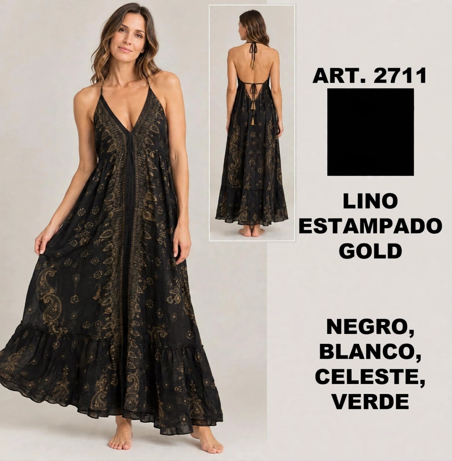 Vestido Boho Indu Lino - Imagen 2