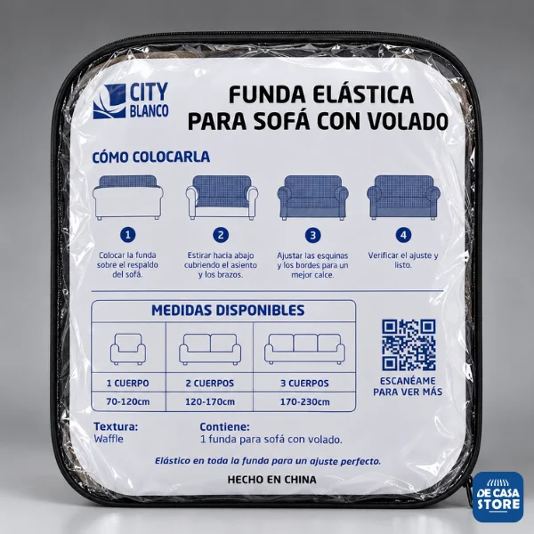 Funda para Sofá Color Bordo 3 Cuerpos 1.70 X 2.30 con Volados | Elástica y Protectora - 5.png
