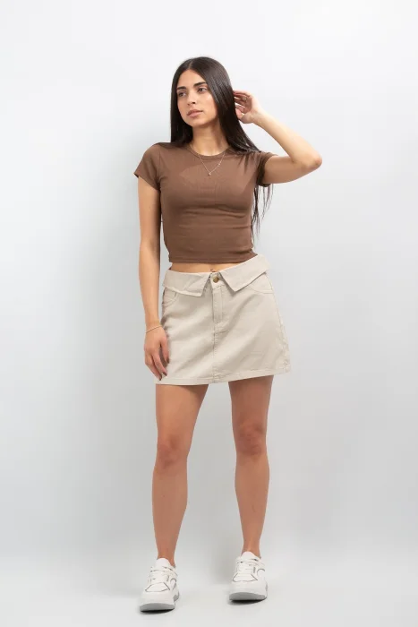 Pollera Beige Universidad! Rigido