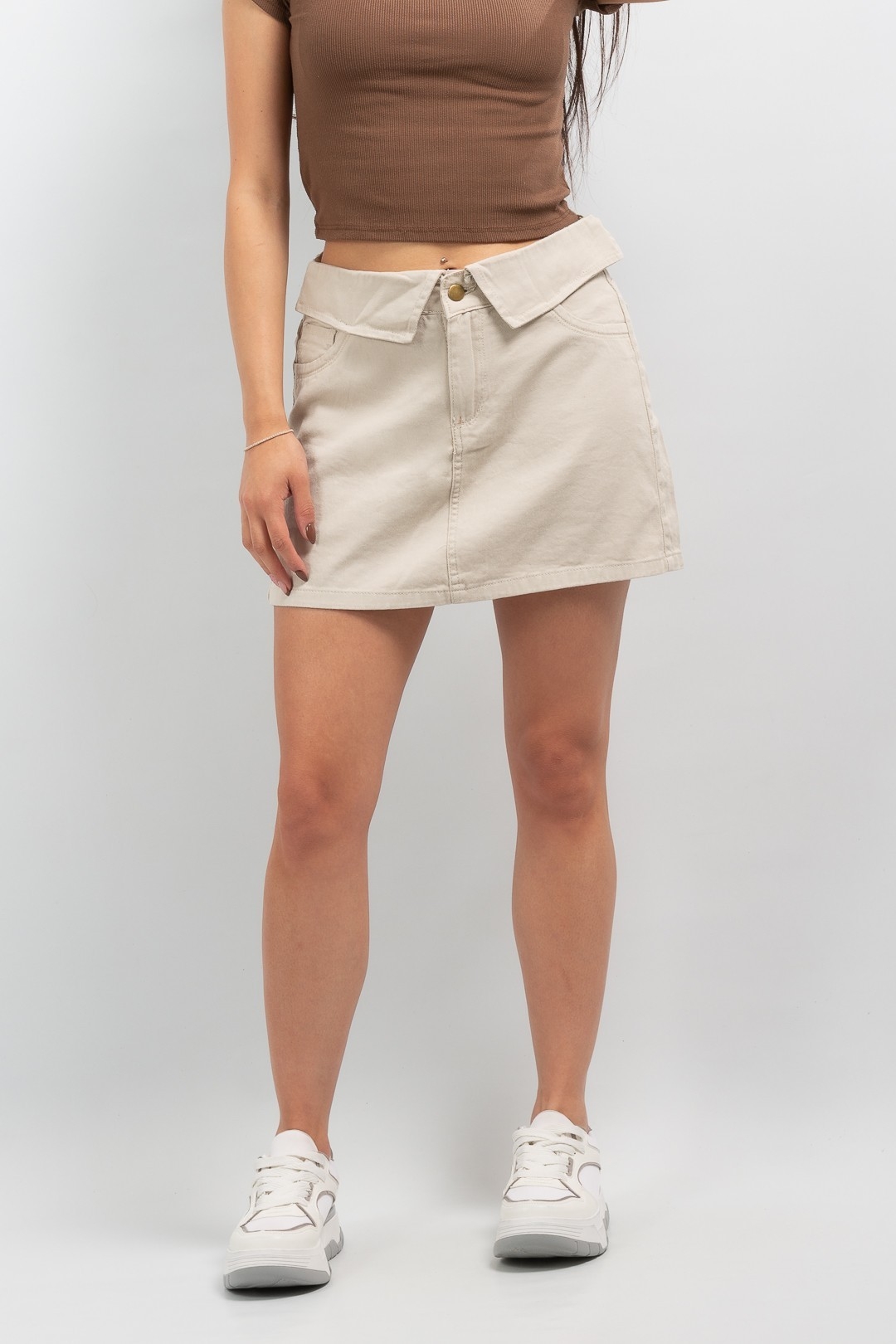Pollera Beige Universidad! Rigido - Imagen 2