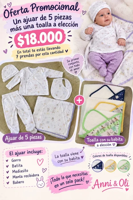 Ajuar Recien Nacido + Toalla C/babita  Promo