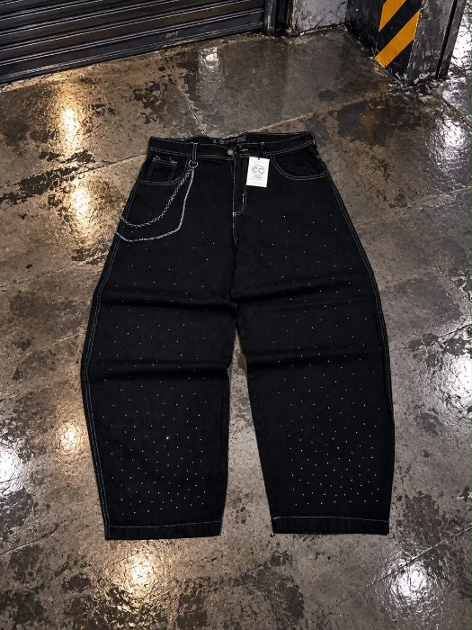 Isola - Baggy Negro con Strass