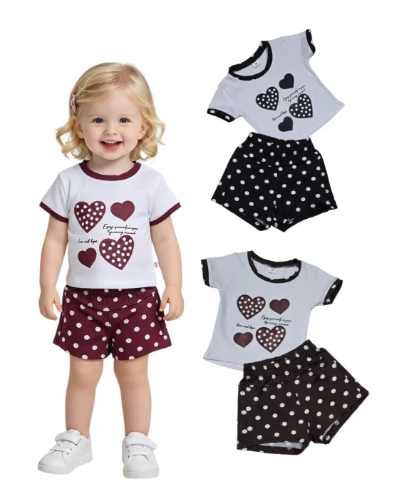 Conjunto Beba con Lunares Algodon