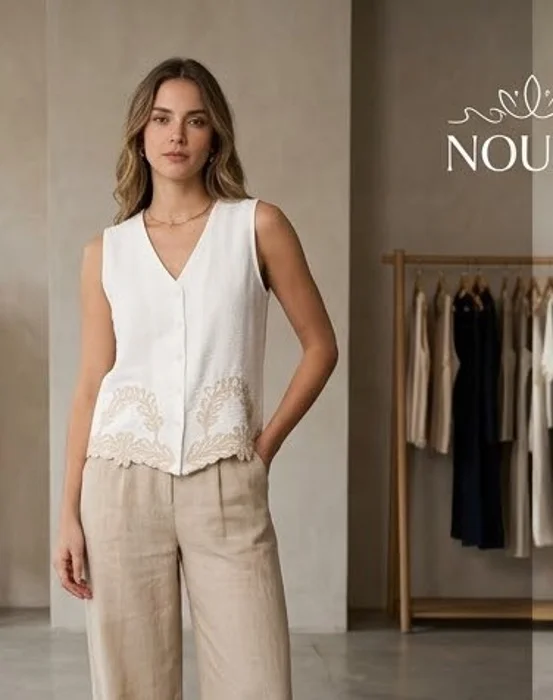 Camisa de Lino C/bordeado
