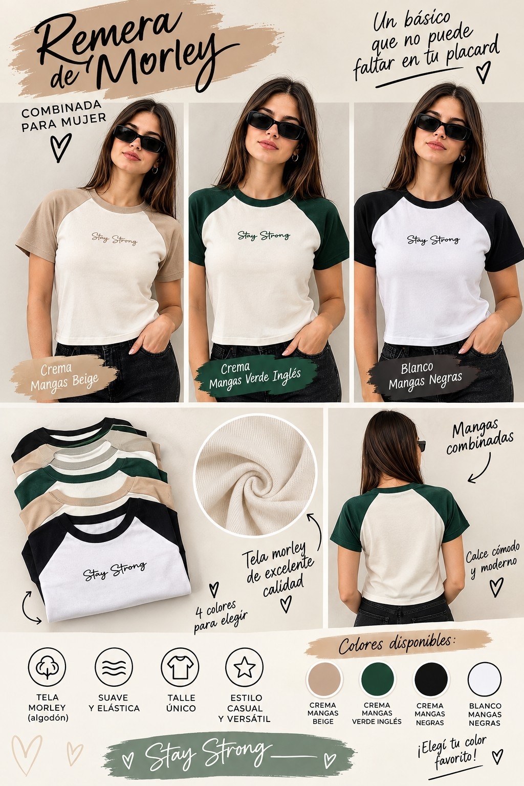 Remera Combinada de Mujer - Imagen 2