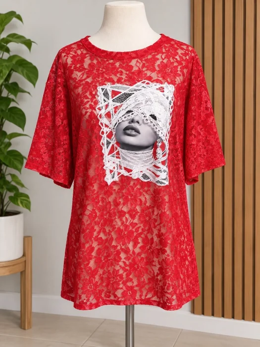 Remeron Encaje Estampado