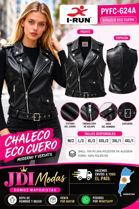 Chaleco Eco Cuero I-run