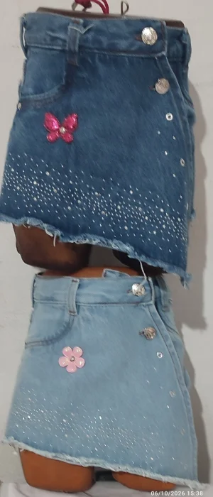 Short Pollera de Nena de Jeans de Nena de 4 al 16