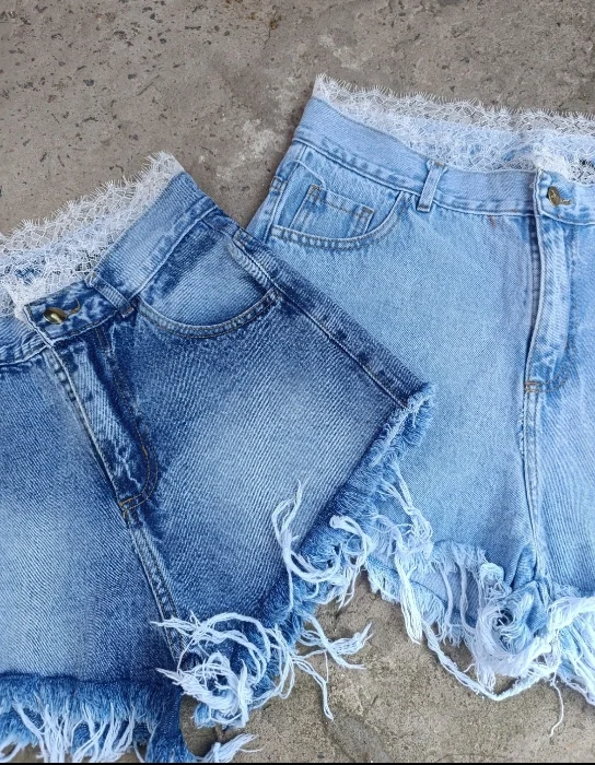 Shorts Jeans con Encaje
