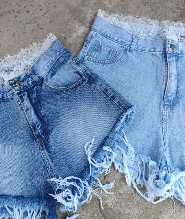 Shorts Jeans con Encaje