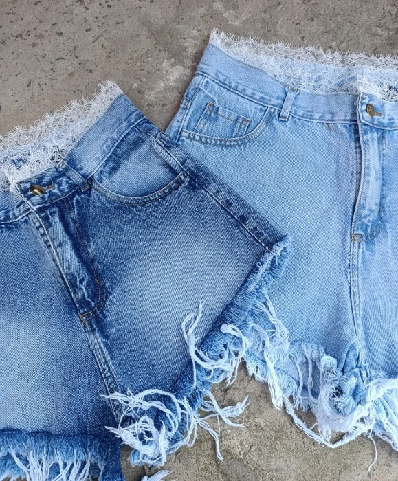 Shorts Jeans con Encaje